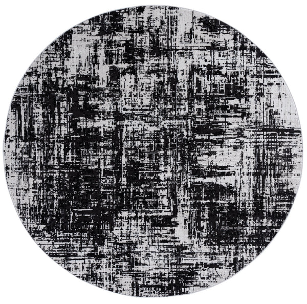 Safavieh Mila Modern Runner Rug - Elegant Turkish Design For Narrow Spaces, Durable Polyester & Minimalist Style Ivory ,Black Polyester Mil294a-7r