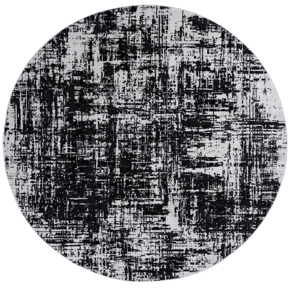 Safavieh Mila Elegant Area Rug - Modern Power Loomed Design For Sophisticated Home Decor And Comfort Ivory ,Black Polyester Mil294a-8