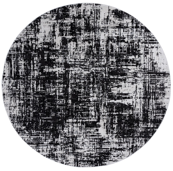 Safavieh Mila Elegant Area Rug - Modern Power Loomed Design For Sophisticated Home Decor And Comfort Ivory ,Black Polyester Mil294a-8