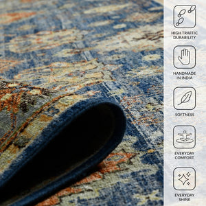 Amer Rugs Milano Classic Medallion Hand-knotted Area Rug – Luxurious Wool Craftsmanship For Timeless Style Dark Blue Wool Mil300810