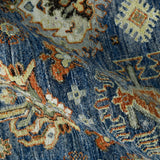AMER Rugs Milano Effy MIL-30 Hand-Knotted Handmade Raw Handspun New Zealand Wool Traditional Bordered Rug Dark Blue 10' x 14'