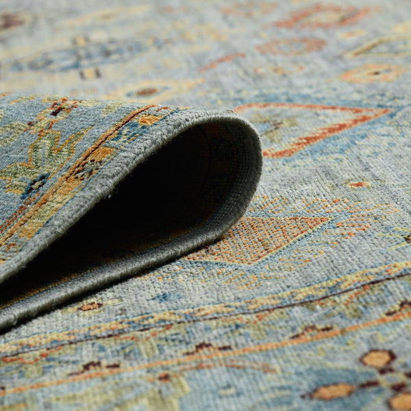 AMER Rugs Milano Effy MIL-39 Hand-Knotted Handmade Raw Handspun New Zealand Wool Traditional Bordered Rug Gray 10' x 14'