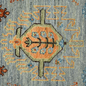 AMER Rugs Milano Effy MIL-39 Hand-Knotted Handmade Raw Handspun New Zealand Wool Traditional Bordered Rug Gray 10' x 14'