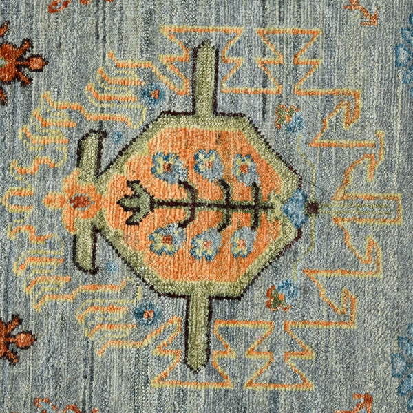 AMER Rugs Milano Effy MIL-39 Hand-Knotted Handmade Raw Handspun New Zealand Wool Traditional Bordered Rug Gray 10' x 14'
