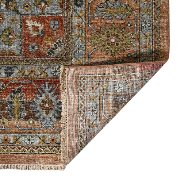 AMER Rugs Milano Alen MIL-4 Hand-Knotted Handmade Raw Handspun New Zealand Wool Traditional Medallion Rug Orange 10' x 14'