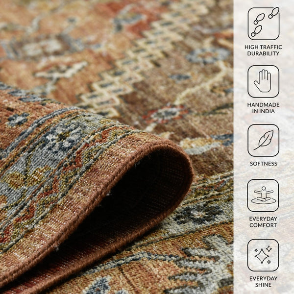 Amer Rugs Milano Classic Medallion Hand-knotted Area Rug In Luxurious New Zealand Wool For Elegant Décor Coral Wool Mil40810