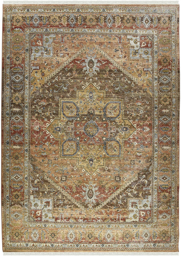 Amer Rugs Milano Classic Medallion Hand-knotted Area Rug In Luxurious New Zealand Wool For Elegant Décor Coral Wool Mil40810