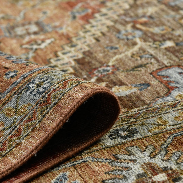 AMER Rugs Milano Alen MIL-4 Hand-Knotted Handmade Raw Handspun New Zealand Wool Traditional Medallion Rug Orange 10' x 14'