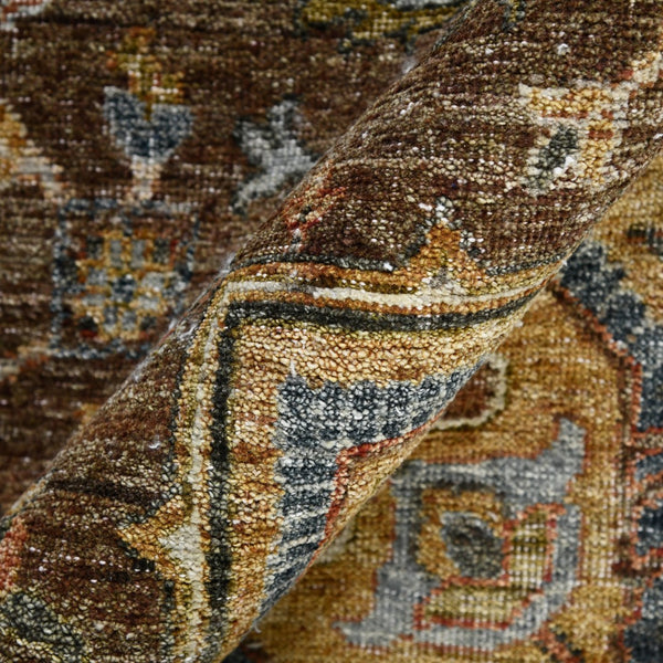 AMER Rugs Milano Alen MIL-4 Hand-Knotted Handmade Raw Handspun New Zealand Wool Traditional Medallion Rug Orange 10' x 14'