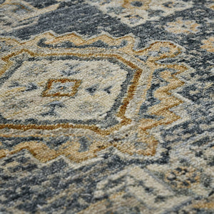 AMER Rugs Milano Frey MIL-40 Hand-Knotted Handmade Raw Handspun New Zealand Wool Traditional Bordered Rug Sea Blue 10' x 14'