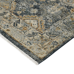 Amer Rugs Milano Classic Medallion Hand-knotted Area Rug – Luxurious Wool Craftsmanship For Timeless Style Sea Blue Wool Mil400203