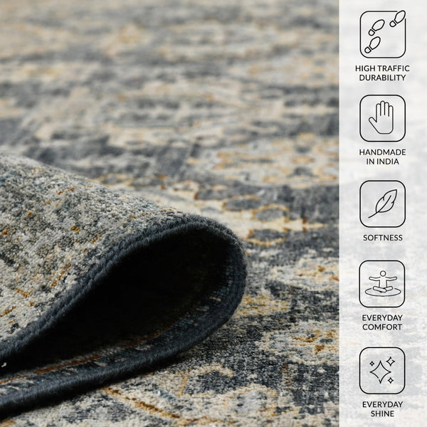 Amer Rugs Milano Classic Medallion Hand-knotted Area Rug – Luxurious Wool Craftsmanship For Timeless Style Sea Blue Wool Mil400203