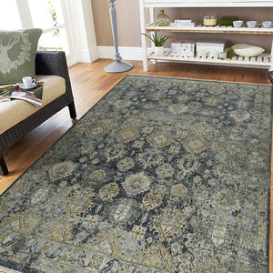 Amer Rugs Milano Classic Medallion Hand-knotted Area Rug – Luxurious Wool Craftsmanship For Timeless Style Sea Blue Wool Mil400203