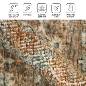 Amer Rugs Milano Classic Medallion Hand-knotted Area Rug – Luxurious Wool Craftsmanship For Timeless Style Amber,Sage Wool Mil60912