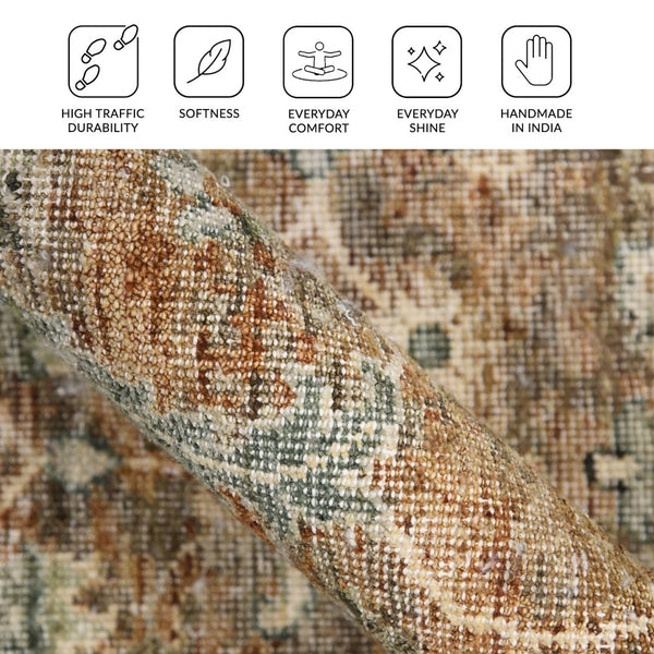 Amer Rugs Milano Classic Medallion Hand-knotted Area Rug – Luxurious Wool Craftsmanship For Timeless Style Amber,Sage Wool Mil60912