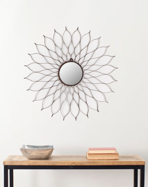 Safavieh FLOWER Mirror - Elegant Flower-Inspired Design for Chic Home Décor and Brightening Your Space Brown MIR3000A