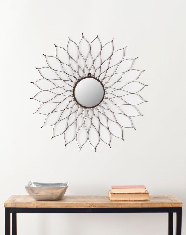 Safavieh FLOWER Mirror - Elegant Flower-Inspired Design for Chic Home Décor and Brightening Your Space Brown MIR3000A
