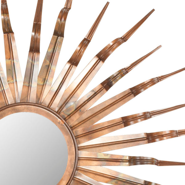 Safavieh 33" Sun Mirror - Elegant Copper Sunburst Design, Perfect for Modern or Traditional Home Decor Accents MIR3006A