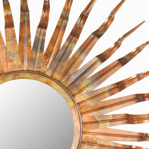 Safavieh SUN, 37-Inch Striking Artisanal Iron and Glass Mirror with Sculpted Sunburst Design for Home Decor Copper MIR3007A