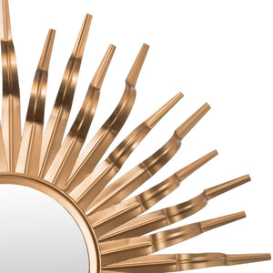 Safavieh SUN, 37-Inch Striking Artisanal Iron and Glass Mirror with Sculpted Sunburst Design for Home Decor Gold MIR3007B