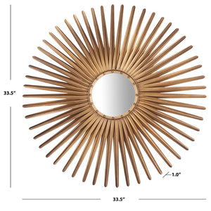 Safavieh SHANIRA Sunburst Mirror - Elegant 33.5" Decorative Piece for Living Rooms, Bedrooms, and Entryways Gold MIR3011A