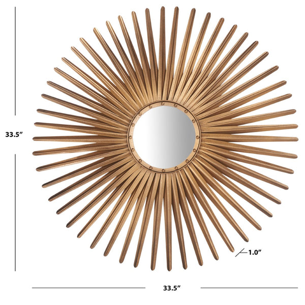 Safavieh SHANIRA Sunburst Mirror - Elegant 33.5" Decorative Piece for Living Rooms, Bedrooms, and Entryways Gold MIR3011A