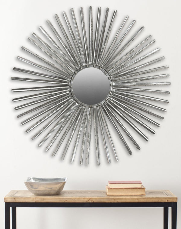 Safavieh SHANIRA Sunburst Mirror - Elegant 33.5" Decorative Piece for Living Rooms, Bedrooms, and Entryways Silver MIR3011B