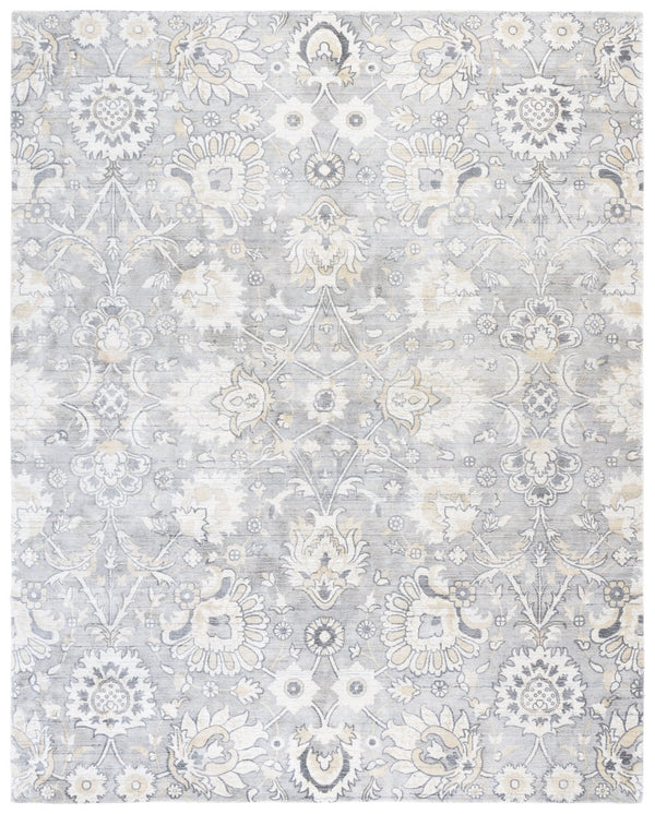 Safavieh Mirage Hand‑Woven Grey Ivory Area Rug — Transitional Floral Motif, Low‑Profile 1/2" Pile, Durable Craftsmanship 6'-0" x 9'-0" MIR339F-6
