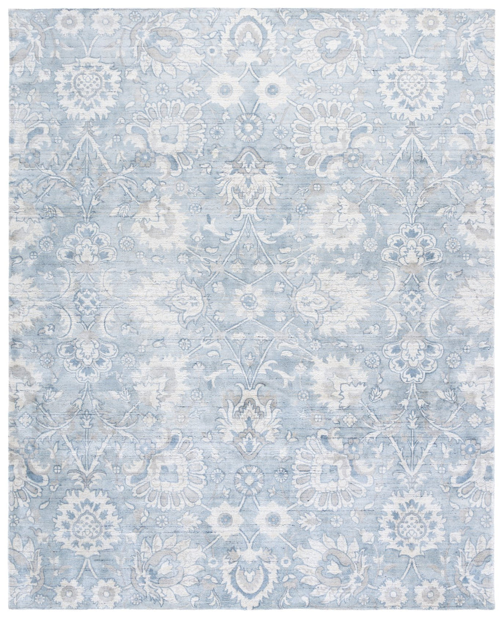 Safavieh Mirage Hand-Woven Light Blue Ivory Area Rug — Low-Profile Pile, Artisanal Viscose-Wool-Cotton Blend 6'-0" x 9'-0" MIR339L-6