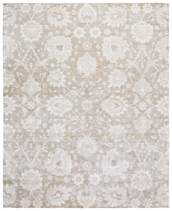 Safavieh Mirage Hand-Woven Brown Beige Area Rug — Transitional Floral Motif, Low-Profile Pile, Luxe Viscose-Wool Blend 8'-0" x 10'-0" MIR339T-8