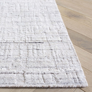 Safavieh Mirage Hand-Loomed 1X1.5 Ft Ivory & Grey Accent Rug — Wool/Bamboo Silk Blend, Low-Profile Texture MIR353A-0116