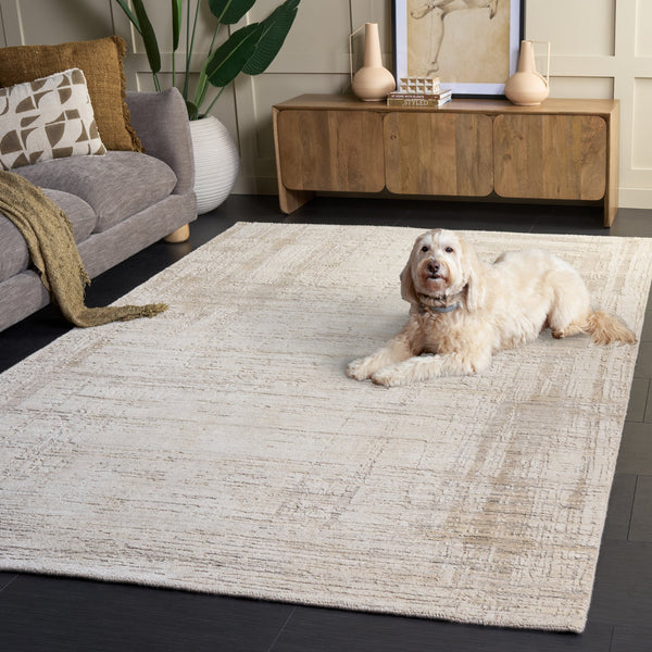 Safavieh Mirage Hand-Loomed 1X1.5 Ft Beige Grey Rug — Wool/Bamboo Silk, Low-Profile Accent For Small Spaces MIR354B-0116