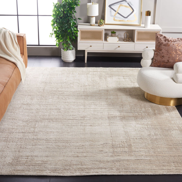 Safavieh Mirage Hand-Loomed 1X1.5 Ft Beige Grey Rug — Wool/Bamboo Silk, Low-Profile Accent For Small Spaces MIR354B-0116