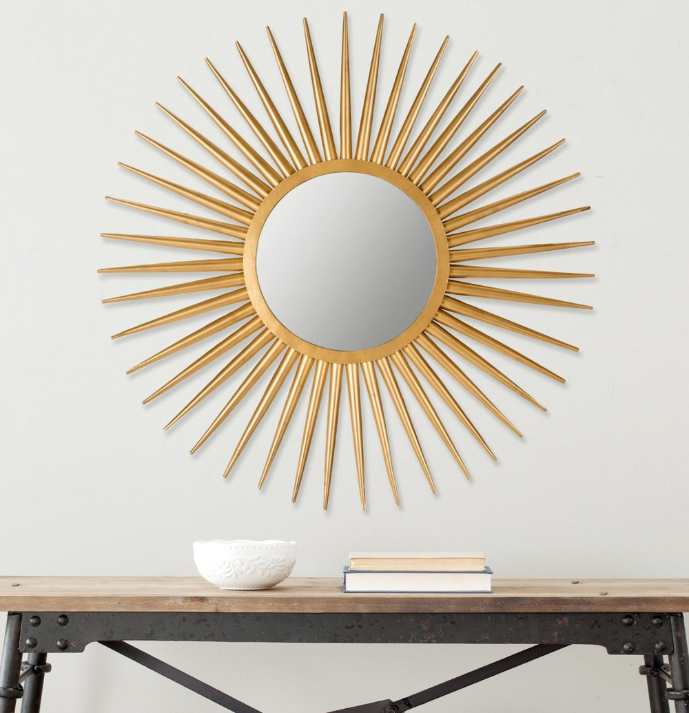 Safavieh 36" Sunburst Mirror - Elegant Gold Iron Frame & Glass - Versatile Wall Decor for Any Home Style MIR4000A