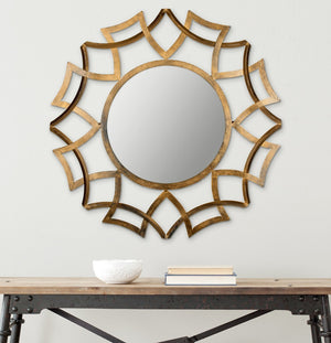 Safavieh SUNBURST, 35-Inch Antique Gold Mirror – Stunning Sunburst Design for Timeless Home Elegance & Style MIR4008A