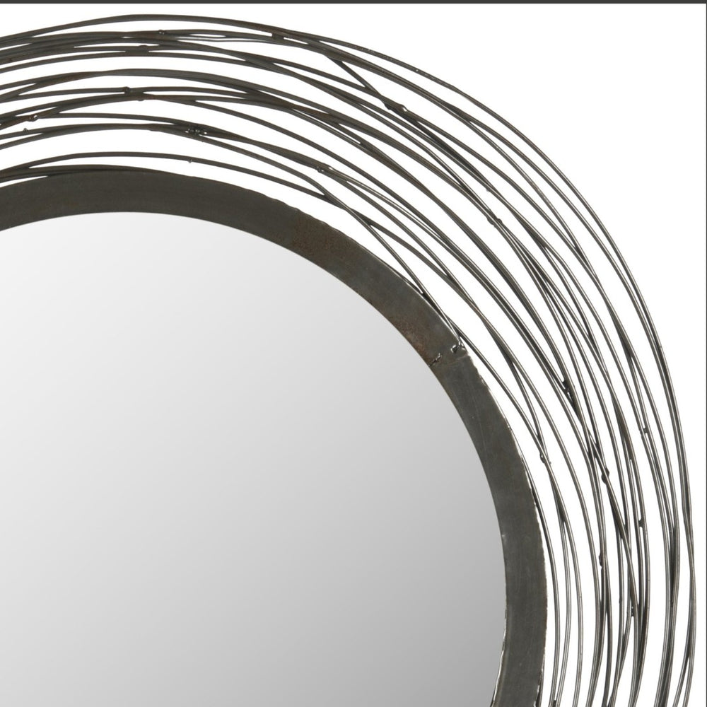 Safavieh MIA, 21" Wired Wall Mirror in Black - Modern Iron & Glass Design for Stylish Home Décor Spaces MIR4011A