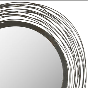 Safavieh MIA, 21" Wired Wall Mirror in Black - Modern Iron & Glass Design for Stylish Home Décor Spaces MIR4011A
