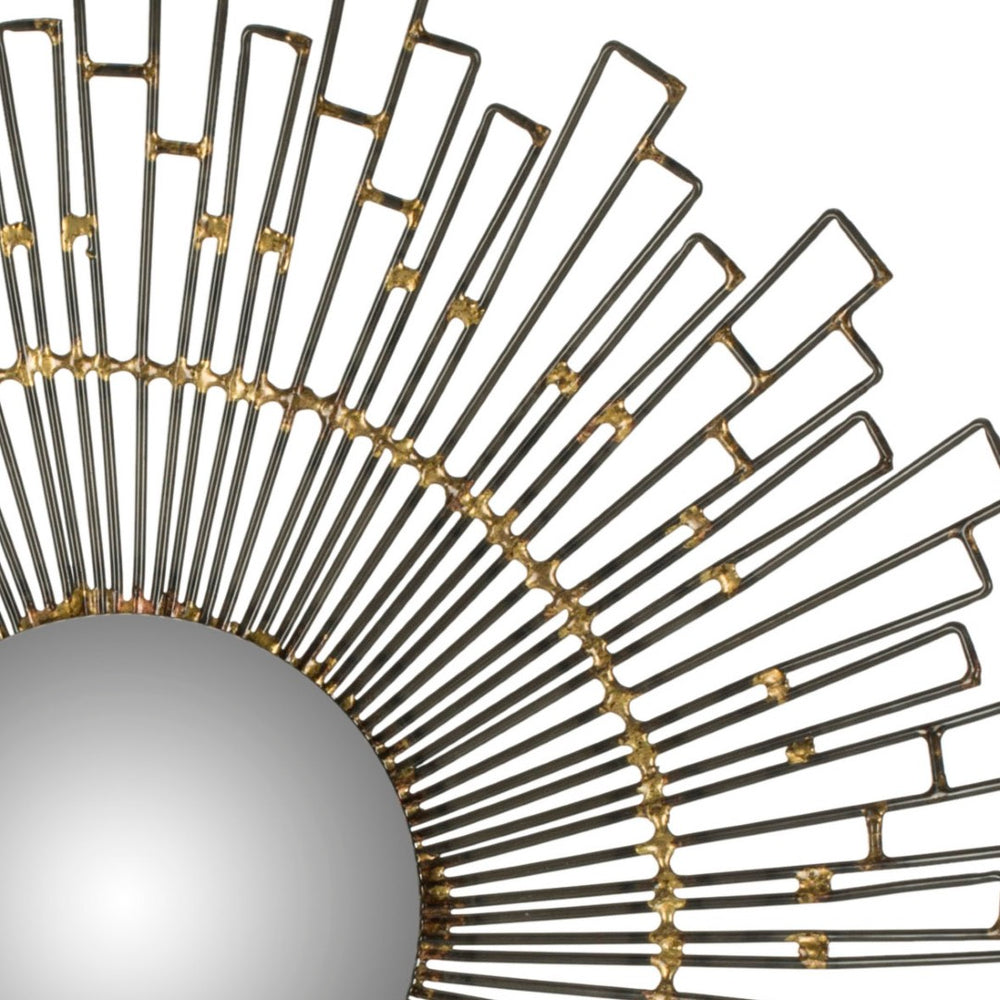 Safavieh 20" Starlight Mirror - Elegant Dark Grey & Gold Finish, Perfect Focal Point for Any Room Decor MIR4020A