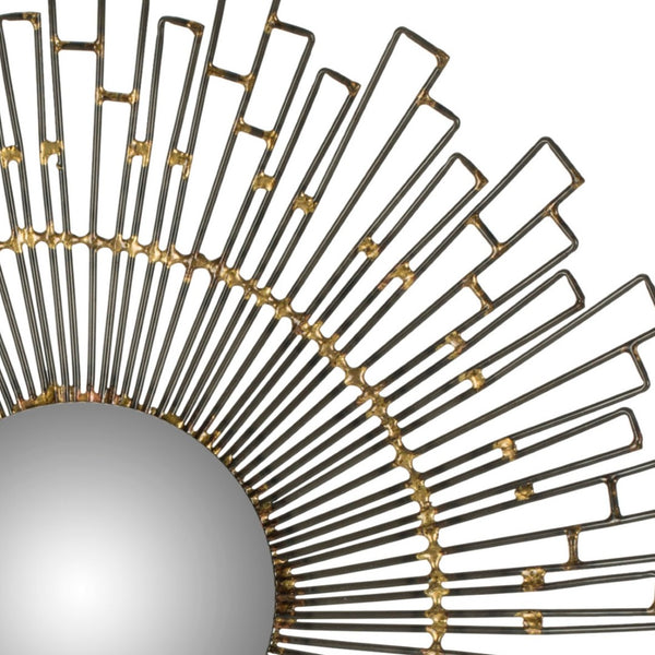 Safavieh 20" Starlight Mirror - Elegant Dark Grey & Gold Finish, Perfect Focal Point for Any Room Decor MIR4020A