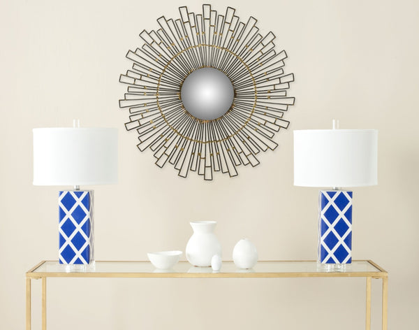 Safavieh 20" Starlight Mirror - Elegant Dark Grey & Gold Finish, Perfect Focal Point for Any Room Decor MIR4020A