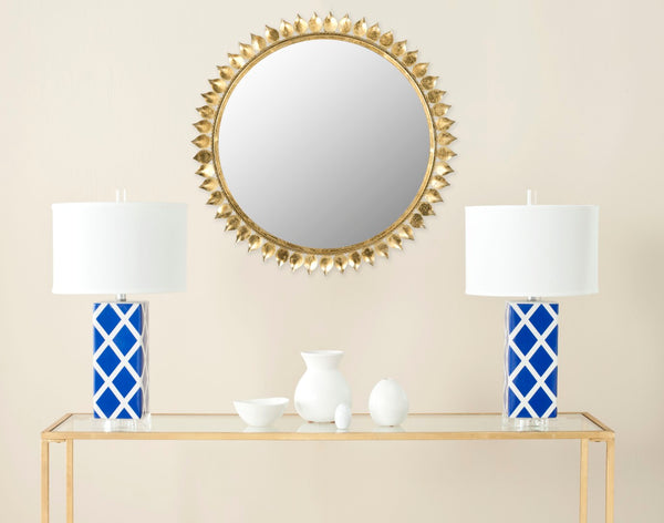 Safavieh LEAF Crown Sunburst Mirror, 26.5" Antique Gold Accent for Elegant Home Décor & Stylish Interiors MIR4025A