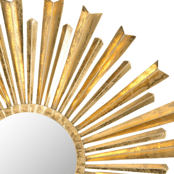 Safavieh GOLDEN Arrows Sunburst Mirror, 33" Antique Gold Finish, Elegant Iron & Glass Decor for Any Room MIR4027A
