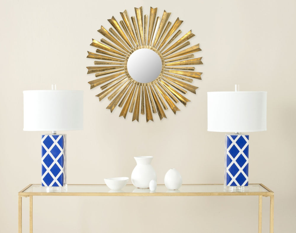 Safavieh GOLDEN Arrows Sunburst Mirror, 33" Antique Gold Finish, Elegant Iron & Glass Decor for Any Room MIR4027A