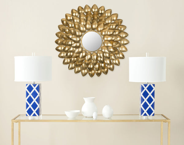 Safavieh WOODLAND 29-Inch Antique Gold Sunburst Mirror - Elegant Iron & Glass Design for Timeless Style MIR4029A