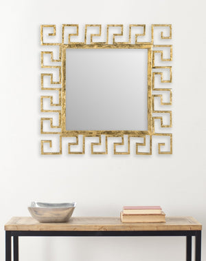 Safavieh CALLIOPE Greek Key Mirror in Antique Gold - Timeless Elegance for Your Home Decor & Interiors MIR4034A