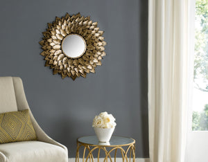 Safavieh PROVENCE Sunburst Mirror in Gold - Elegant 27" Decorative Accent for Living Rooms & Entryways MIR4041A