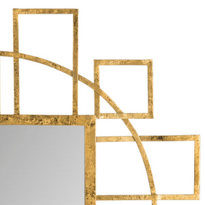 Safavieh MATRIX Mirror in Luxurious Gold Finish - Stunning 35" Decorative Accent for Modern Interiors MIR4084A