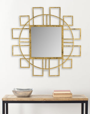 Safavieh MATRIX Mirror in Luxurious Gold Finish - Stunning 35" Decorative Accent for Modern Interiors MIR4084A