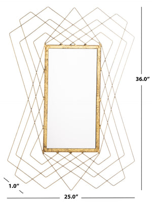 Safavieh HAZELTON Mirror: Timeless Elegance with Warm Gold Finish – Perfect for Any Room's Glamorous Focal Point MIR4093A