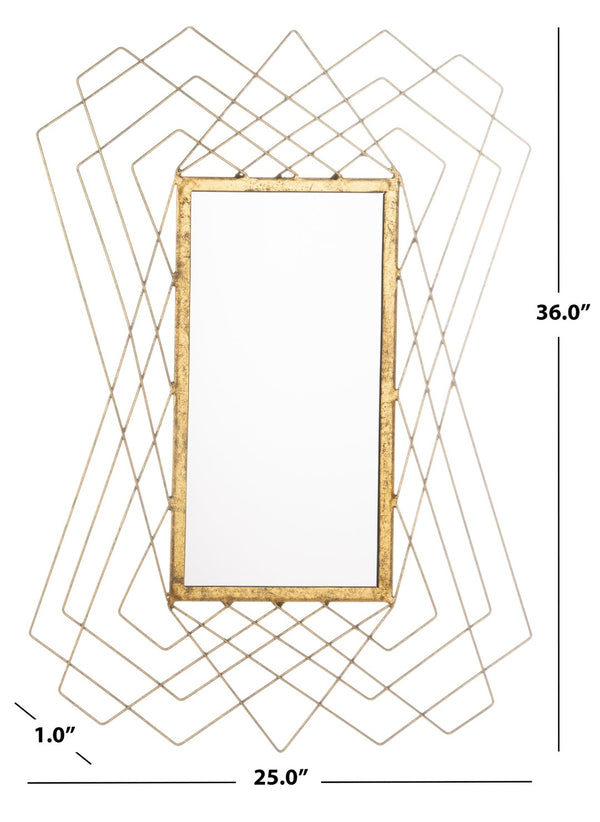 Safavieh HAZELTON Mirror: Timeless Elegance with Warm Gold Finish – Perfect for Any Room's Glamorous Focal Point MIR4093A